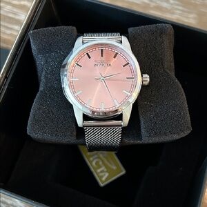 Invicta women’s Pink Dial with Silver Mesh Band Watch